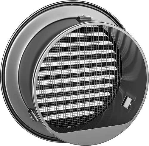 Vista 4 de Cubierta de ventilación de aire de acero inoxidable 304 engrosado de servicio pesado de 4", cubierta de rejilla con persianas, capucha