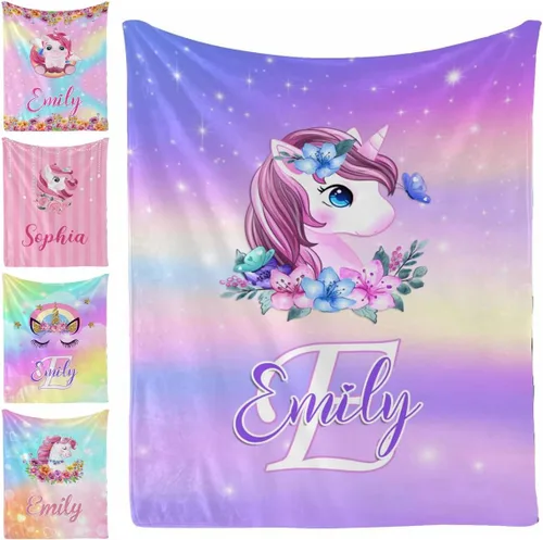 Vista 8 de Manta personalizada, 20 colores para niño y niña, manta con nombre personalizado para niños y adultos, manta de Navidad para niños y niñas