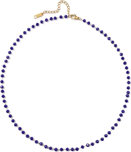 Vista 23 de Gargantilla con cuentas para mujer, chapada en oro de 18 quilates, gargantilla delicada para mujer