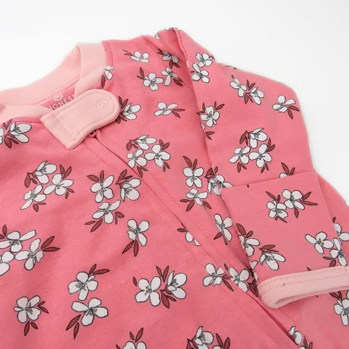 Vista 4 de HonestBaby Pijama de algodón orgánico para dormir y jugar con pies para bebés y niñas (LEGACY)