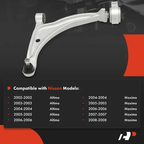 Vista 2 de A-Premium Brazo de control inferior delantero izquierdo, con rótula y buje, compatible con Nissan Altima 2002-2006, Maxima 2004-2008