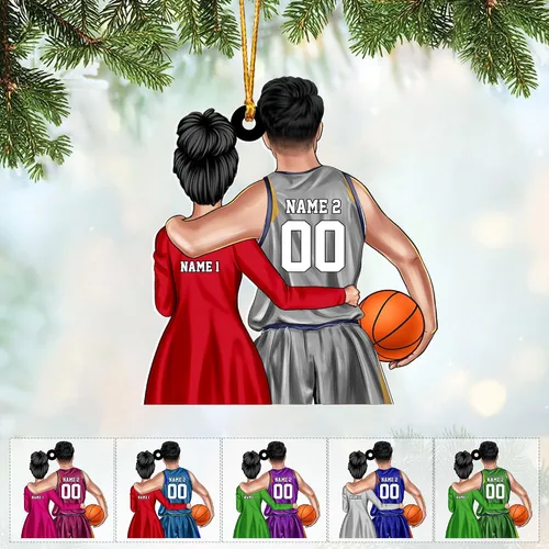 Vista 31 de Adorno Personalizado de Baloncesto 2025 - Adorno de Jugador de Baloncesto - Adornos de Árbol de Navidad de Baloncesto - Regalos de Jugador de Bkb 5