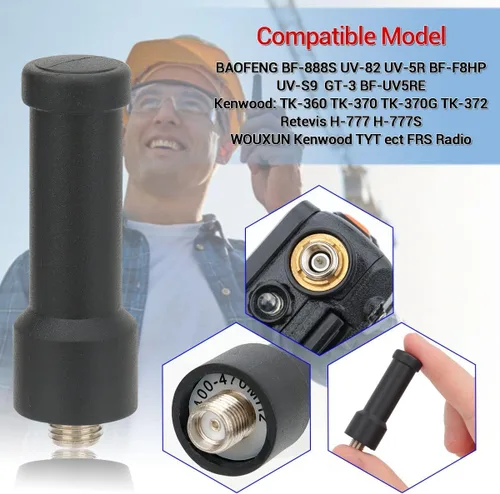 Vista 3 de BaoFeng Stubby Antena UHF 400-470MHz Antena de radio jamón de repuesto Walkie Talkie SMA hembra compatible con BaoFeng BF-F8HP BF-888S UV-5R AR-5RM
