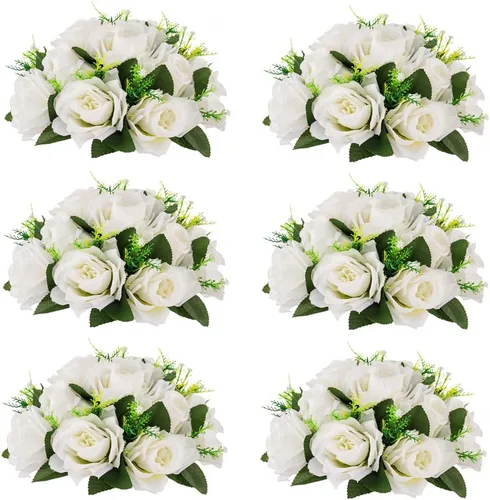 Vista 35 de Centros de mesa de flores para mesas de boda: decoraciones de mesa de Halloween, bolas de flores negras, centros de mesa para compromiso, ceremonia