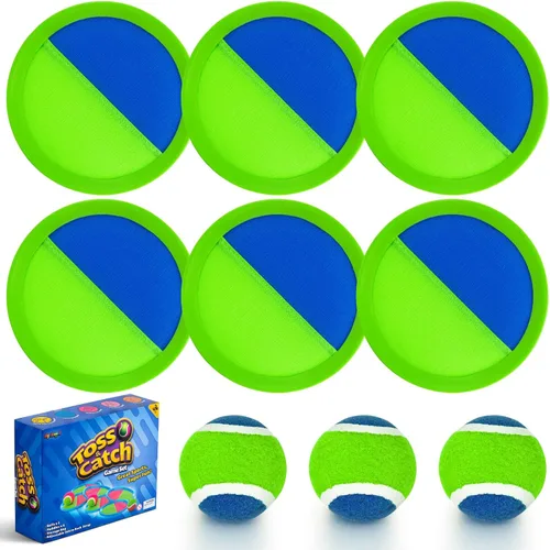 Vista 9 de Ayeboovi Juego de pelotas para lanzar y atrapar, juguetes al aire libre, juegos de patio, juegos al aire libre, juguetes de playa para niños, juego