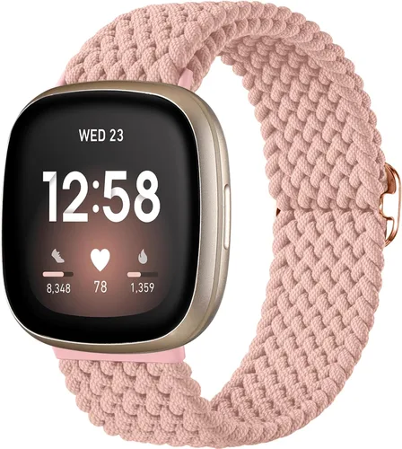 Vista 27 de Maledan Banda elástica trenzada compatible con Fitbit Sense/Versa 3/4 y Sense 2, correa elástica suave para reloj inteligente, accesorio