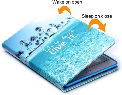 Vista 3 de Funda para iPad mini, FANCITY Mini 4 Mini 5 Mini 3/2/1 con función de encendido y apagado automático con soporte