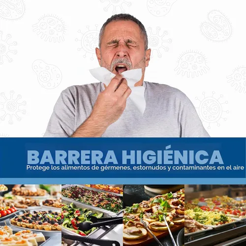 Vista 2 de Carlisle FoodService Products Buffet Bar - Protector de estornudos ajustable para catering, buffets, restaurantes, plástico, 48 x 12.44 x 32