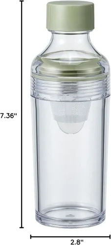 Vista 8 de Hario Botella portátil de té frío de 5.4 fl oz, verde ahumado