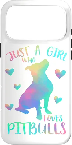 Vista 22 de Just a Girl Who Loves Pitbulls Watercolor Cute Pitbull Case for iPhone 17