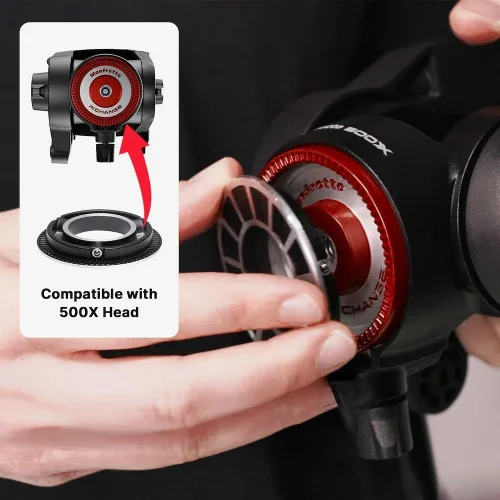 Vista 3 de Manfrotto Kit de vídeo, Cabeza Serie 500 (Adaptador-Fluid Head 500X)