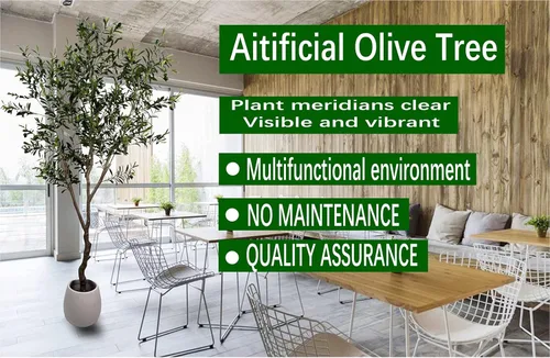 Vista 7 de Árbol de Olivo Artificial de 7 pies (82 pulgadas, 2200+ Hojas con Protección UV) Alto, Árbol de Olivo Falso para Interiores, Árbol Artificial