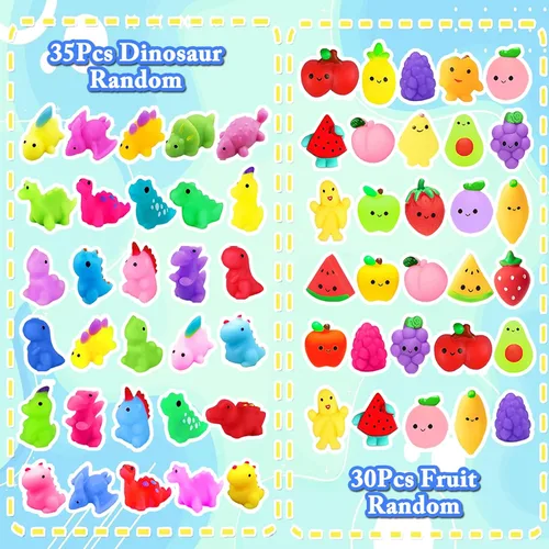 Vista 2 de 130 piezas de juguetes blandos Mochi Squishy, juguetes Kawaii Squishies para aliviar el estrés para niños, recuerdos de fiesta, premios