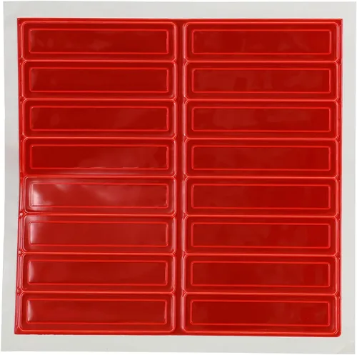 Vista 10 de MyHardHatStickers Tiras reflectantes retro duraderas para casco en color naranja fluorescente y azul - 1" x 4", paquete de 16, pegatinas para casco