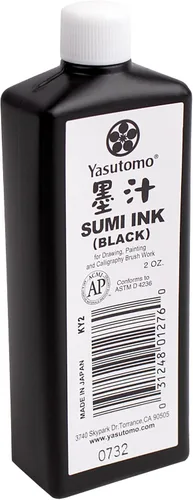Vista 2 de Yasutomo Sumi Ink Bokuju Japonés Negro 2 oz (Paquete de 2)