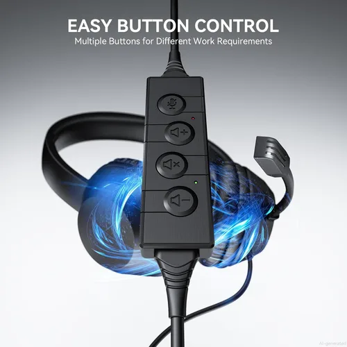 Vista 3 de LEVN Auriculares con micrófono, auriculares USB con micrófono para PC, auriculares con micrófono para PC con micrófono con cancelación de ruido