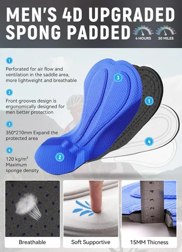 Vista 5 de BALEAF Pantalones cortos de ciclismo acolchados de licra para ciclismo de carretera MTB con bolsillos acolchados con cremallera UPF 50+