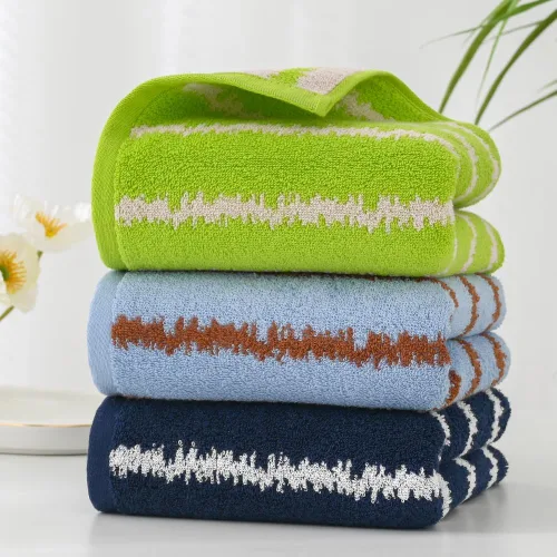Vista 6 de YiLUOMO Toalla de mano verde moderna con diseño de ondas, súper suave, 100% algodón, altamente absorbente, toallas de mano para baño, 13 x 29