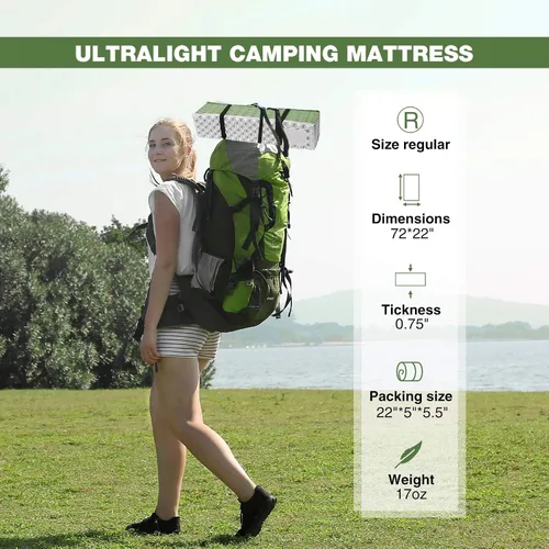 Vista 2 de REDCAMP Almohadillas de espuma plegable para acampar para dormir, almohadilla impermeable de espuma de celda cerrada para dormir mientras acampas