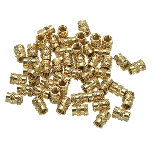 Vista 10 de uxcell Insertos roscados M2, 70 piezas de tuercas moleteadas métricas de latón para plástico, componentes de impresión 3D