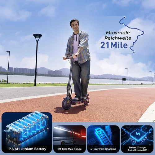 Vista 3 de Patinetes eléctricos – Scooter eléctrico para adultos, motor de 500 W/1000 W/1500 W, 18/21/25 MPH máximo, rango de 21/28 millas, control
