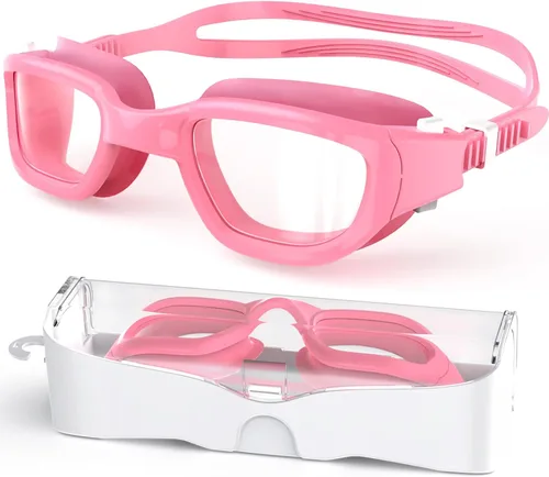 Vista 14 de Gafas de natación para niños, gafas de natación para niños de 6 a 14 años, gafas de piscina con protección UV antivaho para niños y niñas