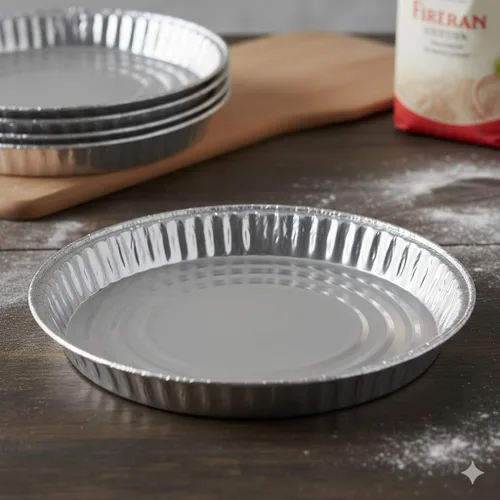 Vista 4 de Paquete de 12 bandejas redondas desechables para pizza – Bandeja de pizza duradera para galletas, pasteles, focaccia y más – Tamaño: 12-1/4" x 3/8
