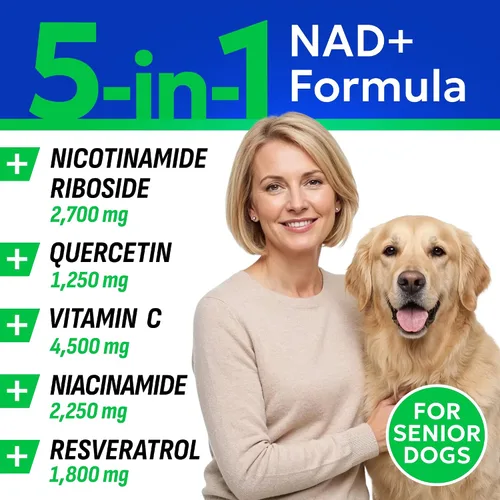 Vista 3 de BARK&SPARK NAD+ para perros - Fórmula avanzada de longevidad para un envejecimiento saludable Resveratrol, Quercetin & Nicotinamide - NMN