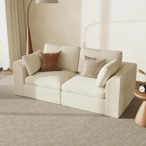 Vista 14 de Sofás seccionales Cloud de 110 pulgadas para sala de estar, sofá convertible sin hueso en forma de L con otomana, juego de sofá modular de gran