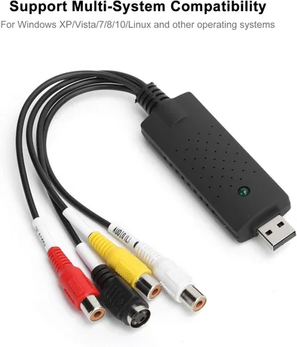 Vista 4 de PUSOKEI Tarjeta de captura USB 2.0 AV/Composite y SVideo Audio Tarjeta de captura de vídeo Tarjeta de recogida de vídeo para XP/Vista/7/8/10/Linux