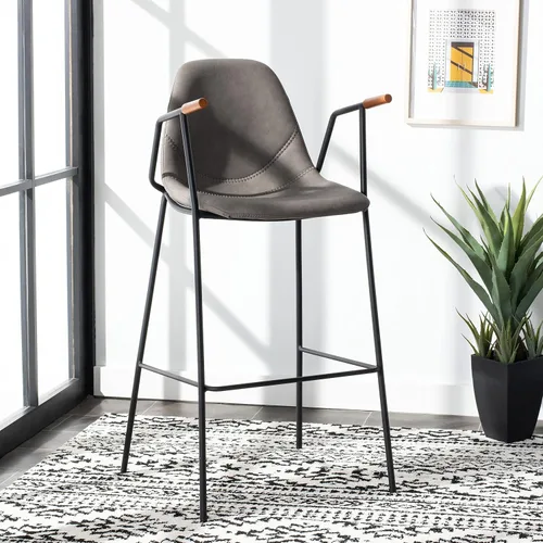 Vista 2 de Safavieh Home Collection Tanner Taburete de bar gris ceniza Mid-Century