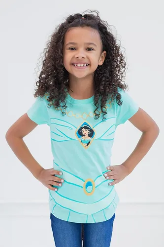 Vista 4 de Disney Paquete de 5 camisetas de princesa para bebés y niñas grandes
