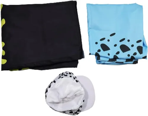 Vista 6 de ulesoke Abrigo de ley de Trafalgar para adultos, disfraz de cosplay, camisa de ley de trafalgar de anime, chaqueta con cremallera, pantalón, traje