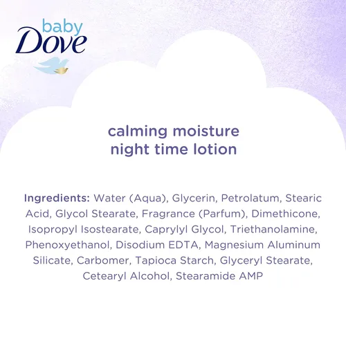 Vista 6 de Baby Dove - Loción para bebé para piel sensible de cuidado calmante con fragancia, hidratación hipoalergénica y probada por dermatólogos, 13 onzas