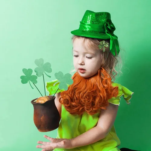 Vista 5 de Totelux Pinzas para el cabello del día de San Patricio, pinzas de trébol con lentejuelas y trébol verde irlandés, pinzas de cocodrilo con purpurina