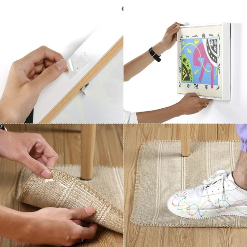 Vista 5 de Mr. Pen - Cinta de doble cara, 0.7 pulgadas, cinta transparente de doble cara para paredes, cinta adhesiva de doble cara, cinta de montaje, cinta