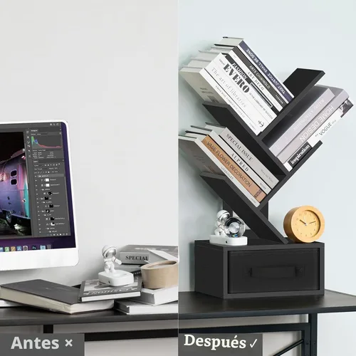 Vista 7 de SHEEPAM Estantería de árbol de 4 niveles con cajón