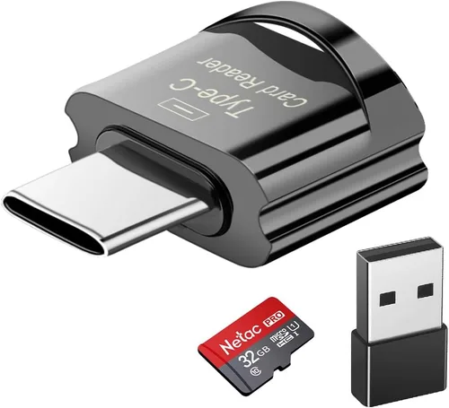 Vista 11 de BorlterClamp - Lector de tarjetas micro SD USB C (paquete de 2 unidades), lector de tarjetas de memoria OTG TF compatible con laptop, MacBook