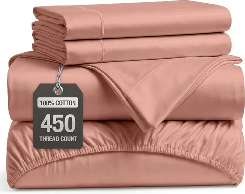 Vista 13 de LANE LINEN Sábanas de cama individual – 450TC algodón peinado de fibra larga de alta calidad, color blanco Soft & Breathable Twin Sheet &