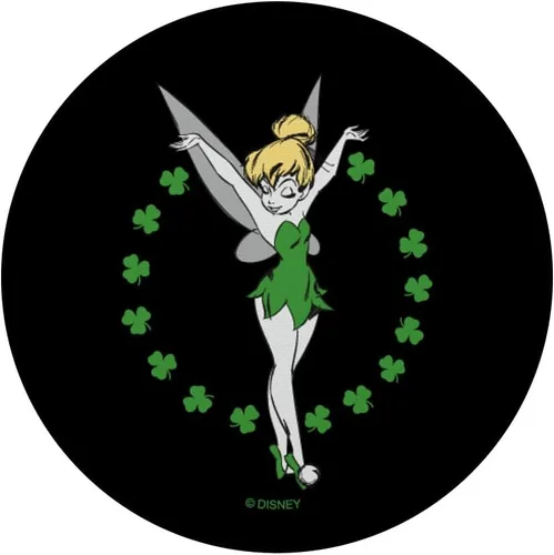 Vista 3 de Disney Peter Pan Tinker Bell Shamrock St. Patrick's Day PopSockets agarre y soporte para teléfonos y tabletas, Negro