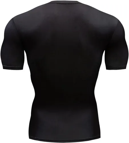 Vista 3 de Camisa de compresión para hombre, manga corta, suave, con impresión 3D, camiseta deportiva para fitness y gimnasio