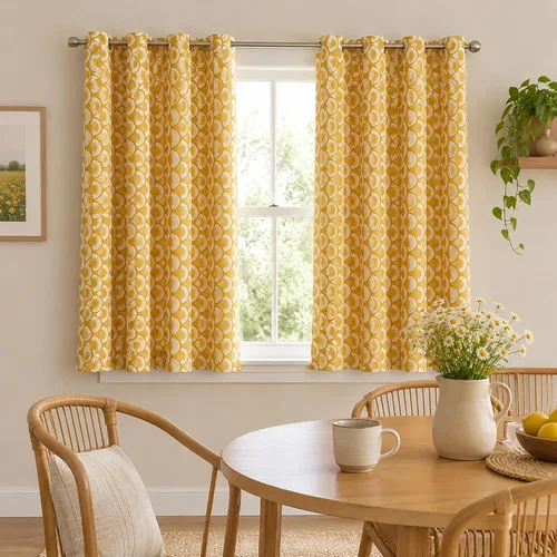 Vista 2 de VOGOL - Cortinas Boho, cortinas de ventana con aislamiento térmico y ojales para dormitorio y sala de estar, juego de 2 paneles, 52 x 63 pulgadas