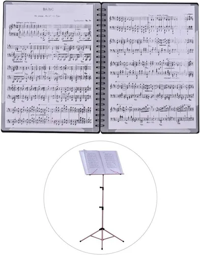Vista 2 de Archivo de partituras de música, carpeta de almacenamiento de papel, carpeta de espectro de cambio creativo A4, tamaño carta, carpeta de partituras