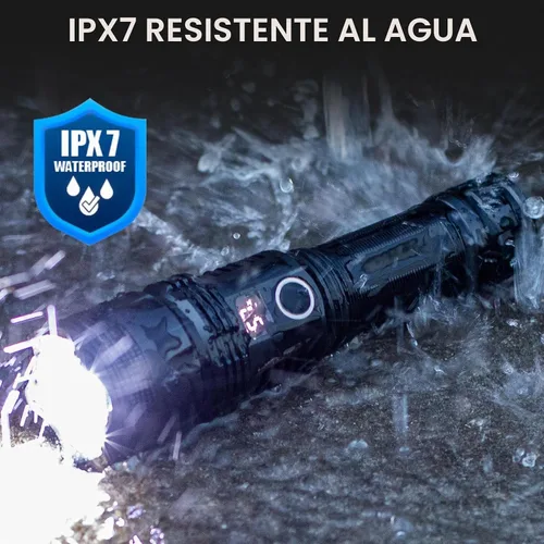 Vista 7 de Cinlinso Linternas LED recargables de alto lúmenes, luz de flash súper brillante, 3 modos IPX7 impermeables, linternas de alta potencia