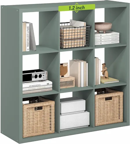Vista 47 de Furinno Estantería para cubículos, estantería apilable, organizador de almacenamiento en cubos con parte trasera abierta, extragruesa, 15.8 x 15.8 x
