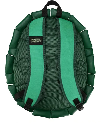 Vista 5 de Bioworld Mochila de concha de tortugas ninja mutantes adolescentes con máscaras de personajes, Verde