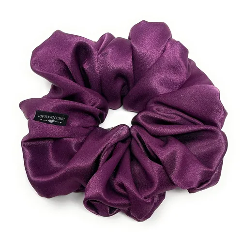 Vista 20 de XL Satin Scrunchie for Thick Hair – Oversized Hair Scrunchy for Ponytail Bun or Sleeping – Frizz Free Satin Hair Tie for Women and Girls