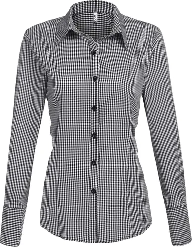 Vista 8 de HOTOUCH Camisa básica de algodón con botones para mujer de corte ajustado, camisas de vestir