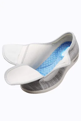 Vista 4 de Zapatos para diabéticos para mujer, zapatos casuales ajustables para caminar, zapatos anchos para ancianos, pies hinchados, antideslizantes