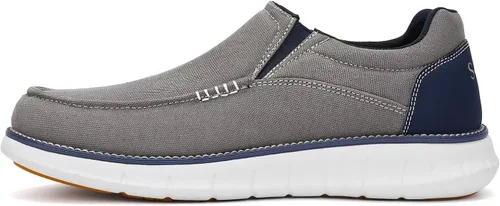 Vista 7 de SVNKE Mocasines de lona para hombre, cómodos, informales, formales, modernos, duraderos, para caminar